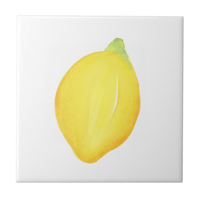 Watercolor Lemon Ceramic Tile (Front)