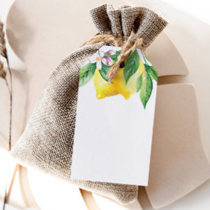 Watercolor lemon citrus blank gift tags