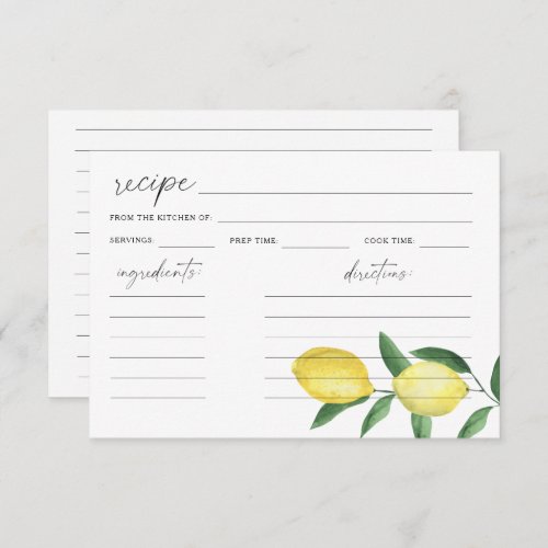 Watercolor lemon citrus Bridal shower