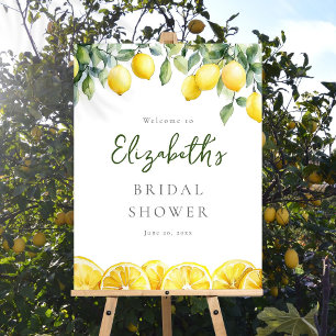 Watercolor Lemon Citrus Bridal Shower Welcome Sign