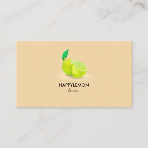 Watercolor Lemon citrus Green Lime Business Card