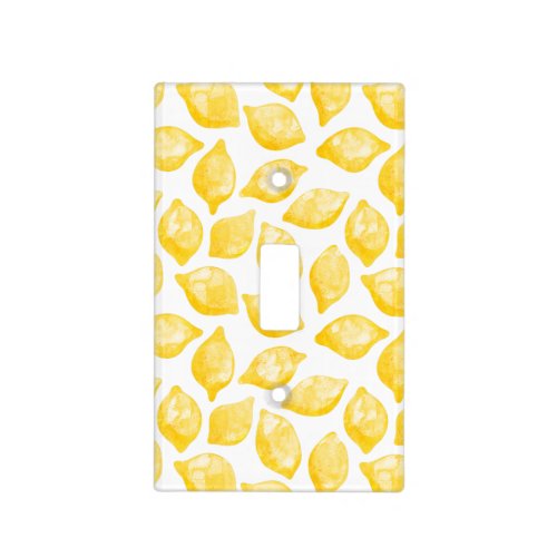 Watercolor Lemon Citrus Pattern Light Switch Cover