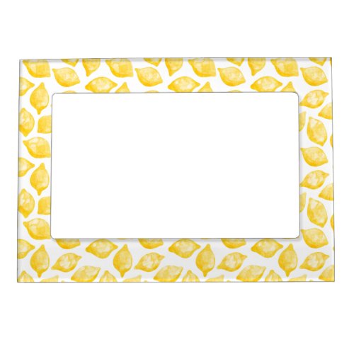 Watercolor Lemon Citrus Pattern Magnetic Frame
