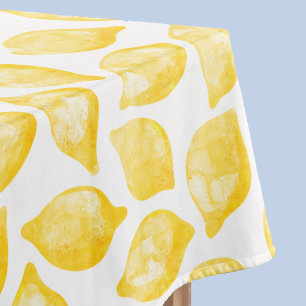 Watercolor Lemon Citrus Pattern Tablecloth
