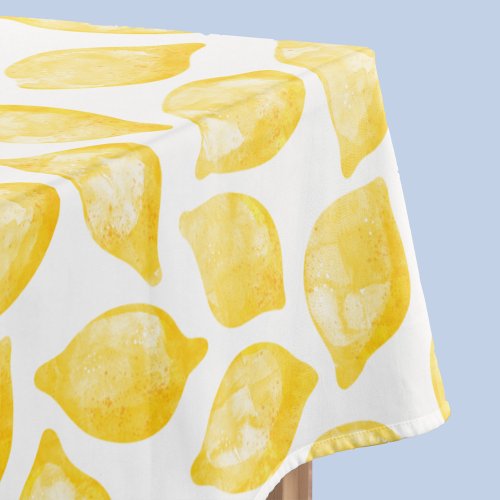 Watercolor Lemon Citrus Pattern Tablecloth