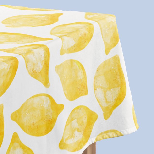 Watercolor Lemon Citrus Pattern Tablecloth (Creator Uploaded)