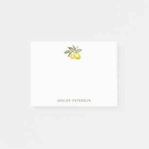 Watercolor Lemon Citrus Personalized Post-it Notes