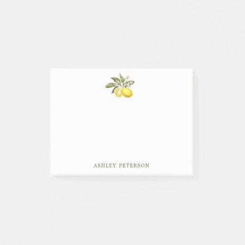 Watercolor Lemon Citrus Personalized Post_it Notes