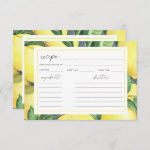 Watercolor lemon citrus - recipe Bridal shower