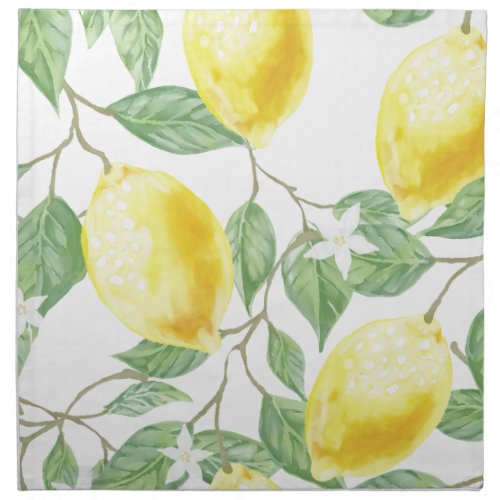 Watercolor Lemon Cloth Napkin
