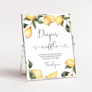Watercolor  Lemon diaper raffle sign