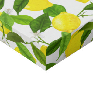 Watercolor Lemon Faux Canvas Print