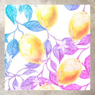 Watercolor lemon floor decals