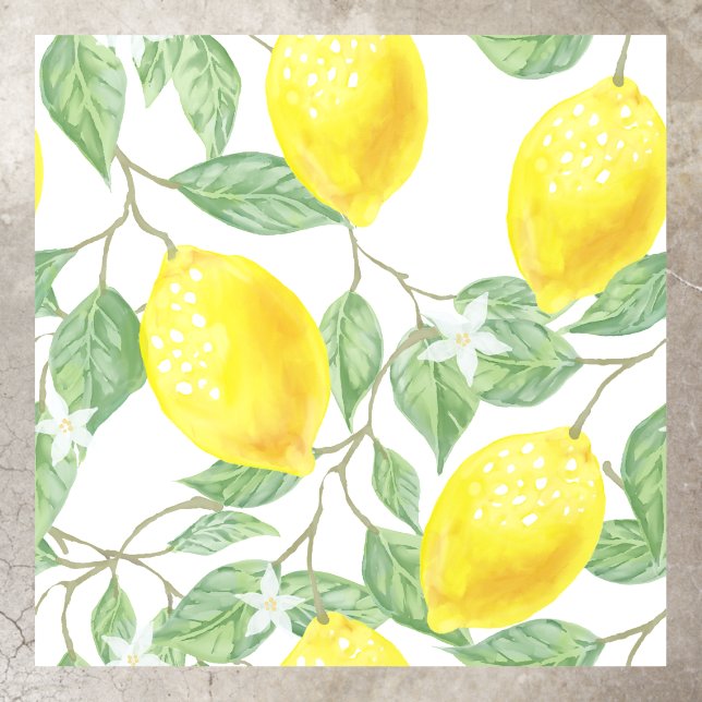 Watercolor lemon floor decals (Insitu)