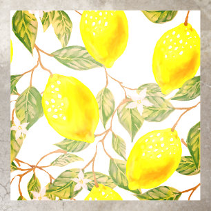 Watercolor lemon floor decals