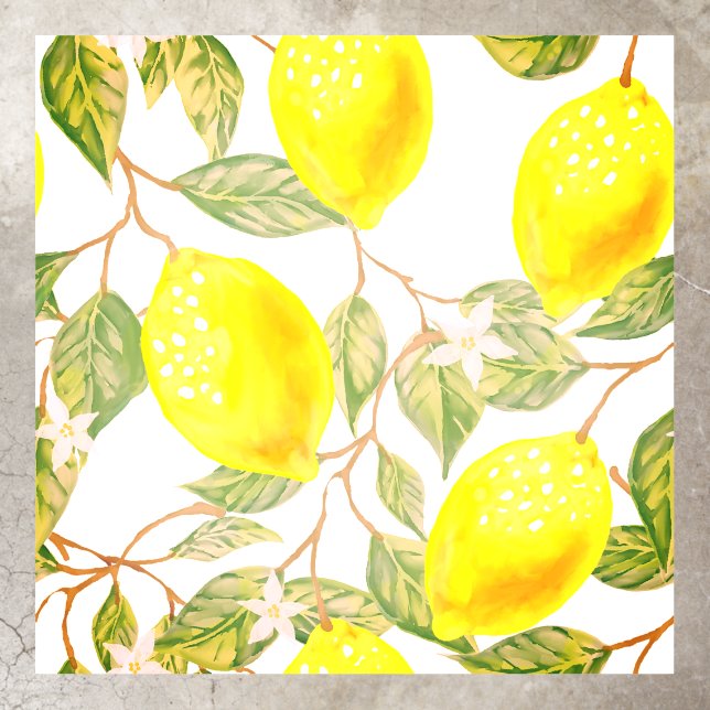 Watercolor lemon floor decals (Insitu)