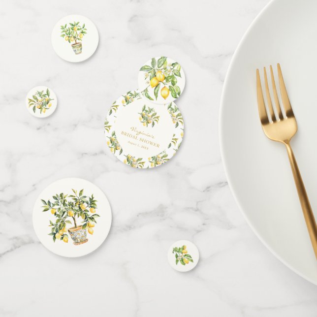 Watercolor Lemon Floral Confetti (Group)