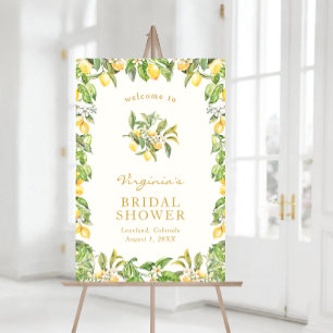 Watercolor Lemon Floral Welcome Sign