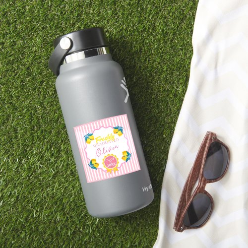 Watercolor Lemon Freshly Graduated Party Class 26  Sticker