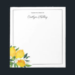 Watercolor Lemon From the Desk of Personalized Notepad<br><div class="desc">This pretty notepad features a bunch of watercolor lemons and your personalization.  Use the template form to add your text.</div>