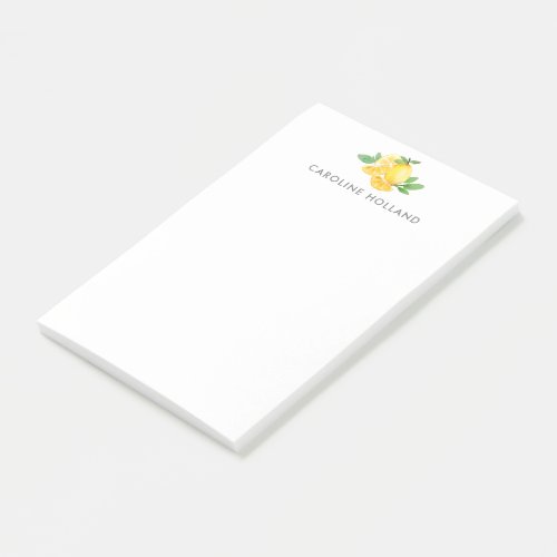Watercolor Lemon Fruit Personalized Stationery Post_it Notes