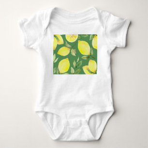 Watercolor lemon, fruit wallpaper pattern. baby bodysuit