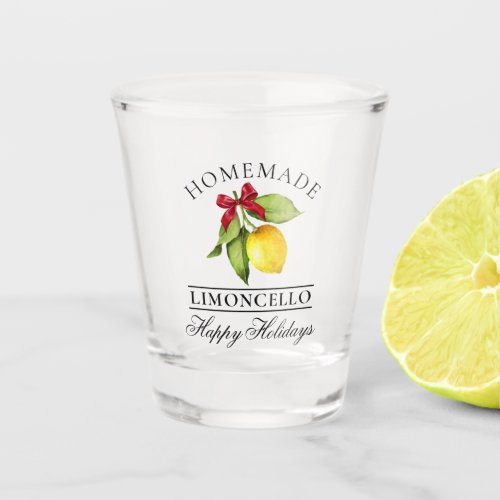 Watercolor Lemon Homemade Limoncello Holiday Shot Glass