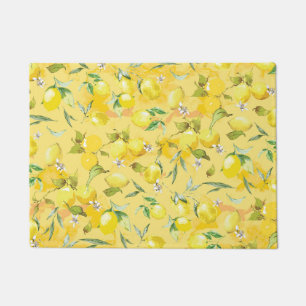 Watercolor lemon IV Doormat