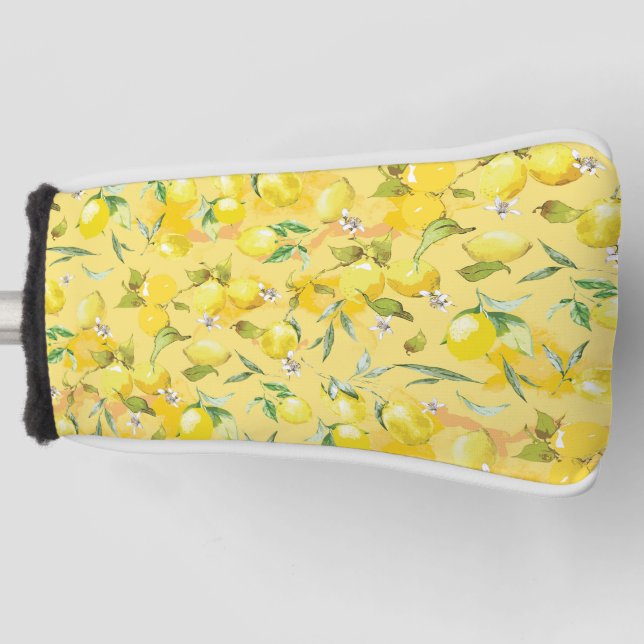 Watercolor lemon IV Golf Head Cover (Front)