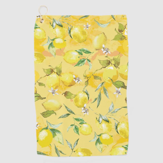 Watercolor lemon IV Golf Towel (Front)