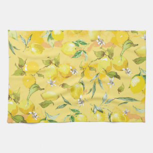 Watercolor lemon IV Kitchen Towel