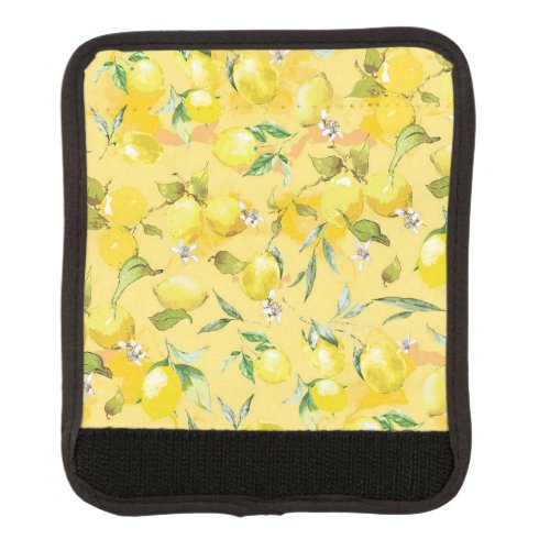 Watercolor lemon IV Luggage Handle Wrap