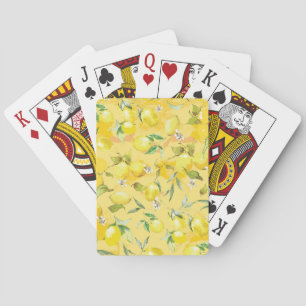 Watercolor lemon IV Poker Cards