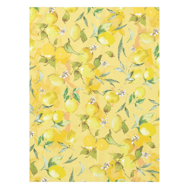 Watercolor lemon IV Tablecloth (Front)