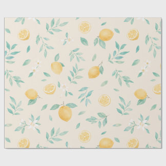 Watercolor Lemon Kitchen Dining Room Illustration Wrapping Paper