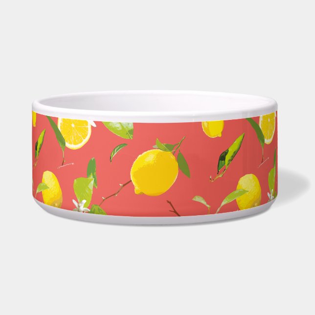 Watercolor Lemon & Leaves 12 Bowl (Front)