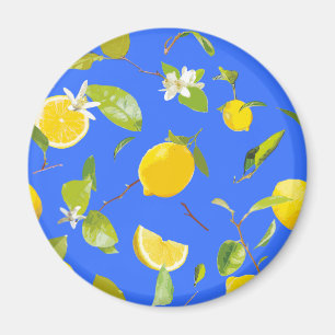 Watercolor Lemon & Leaves 13 Magnet