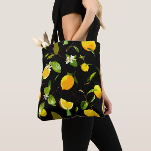 Watercolor Lemon & Leaves 15 Tote Bag