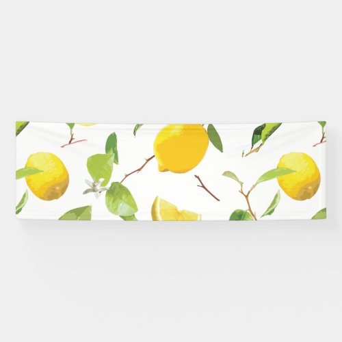 Watercolor Lemon  Leaves 2 Banner