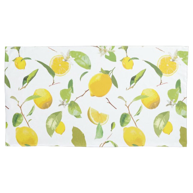 Watercolor Lemon & Leaves 2 Pillow Case (Front-Left)