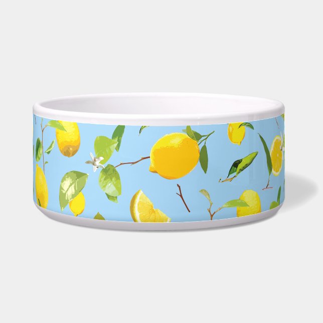 Watercolor Lemon & Leaves 3 Bowl (Front)