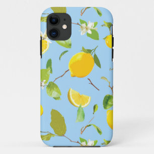 Watercolor Lemon & Leaves 3 iPhone 11 Case