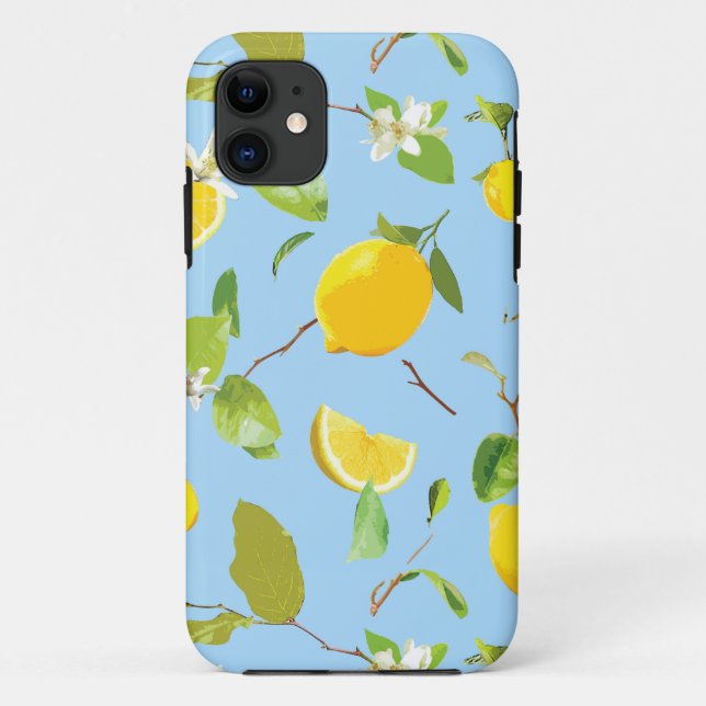 Watercolor Lemon & Leaves 3 Case-Mate iPhone Case (Back)