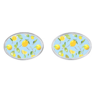 Watercolor Lemon & Leaves 3 Cufflinks