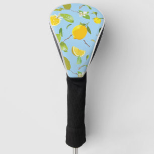 Watercolor Lemon & Leaves 3 Golf Head Cover