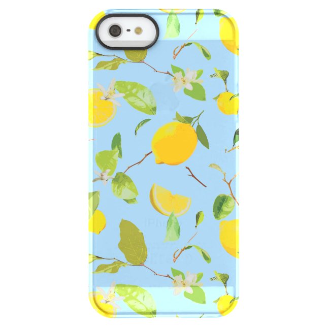 Watercolor Lemon & Leaves 3 Uncommon iPhone Case (Back)