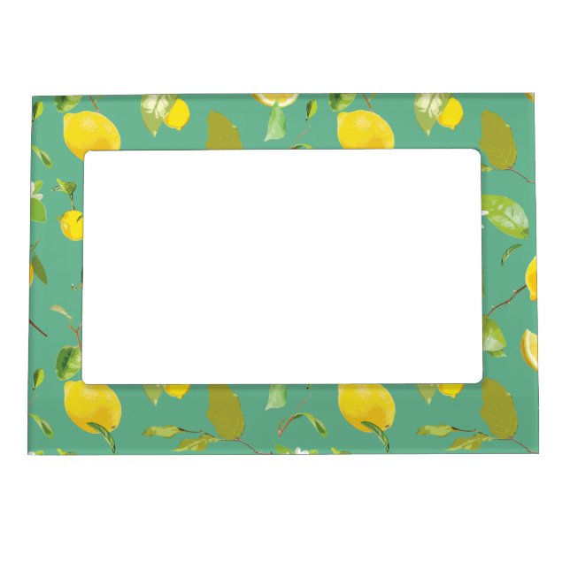 Watercolor Lemon & Leaves 8 Magnetic Frame (Front)