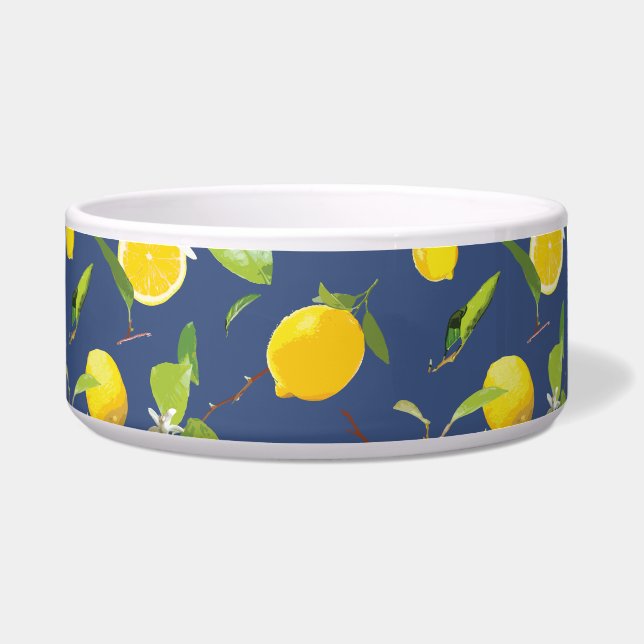 Watercolor Lemon & Leaves 9 Bowl (Front)