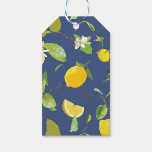 Watercolor Lemon & Leaves 9 Gift Tags