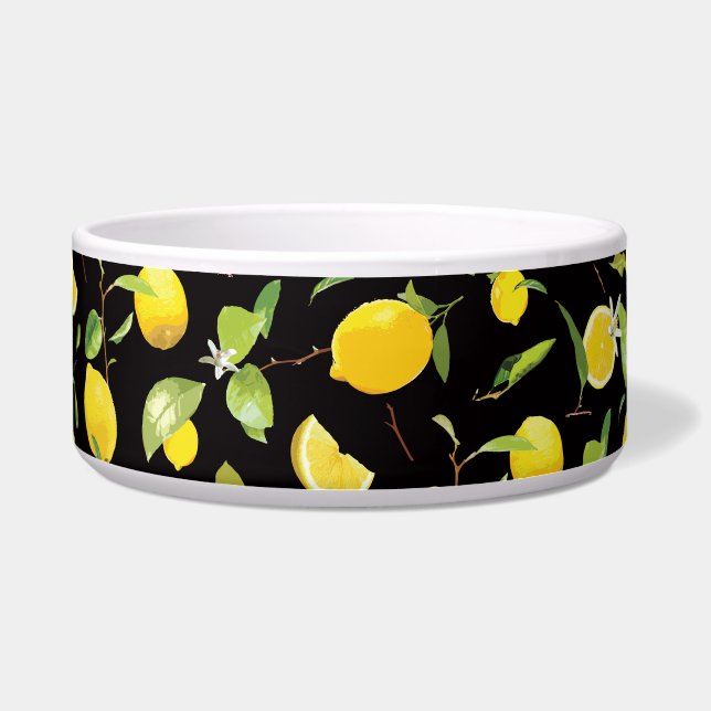 Watercolor Lemon & Leaves Bowl (Front)